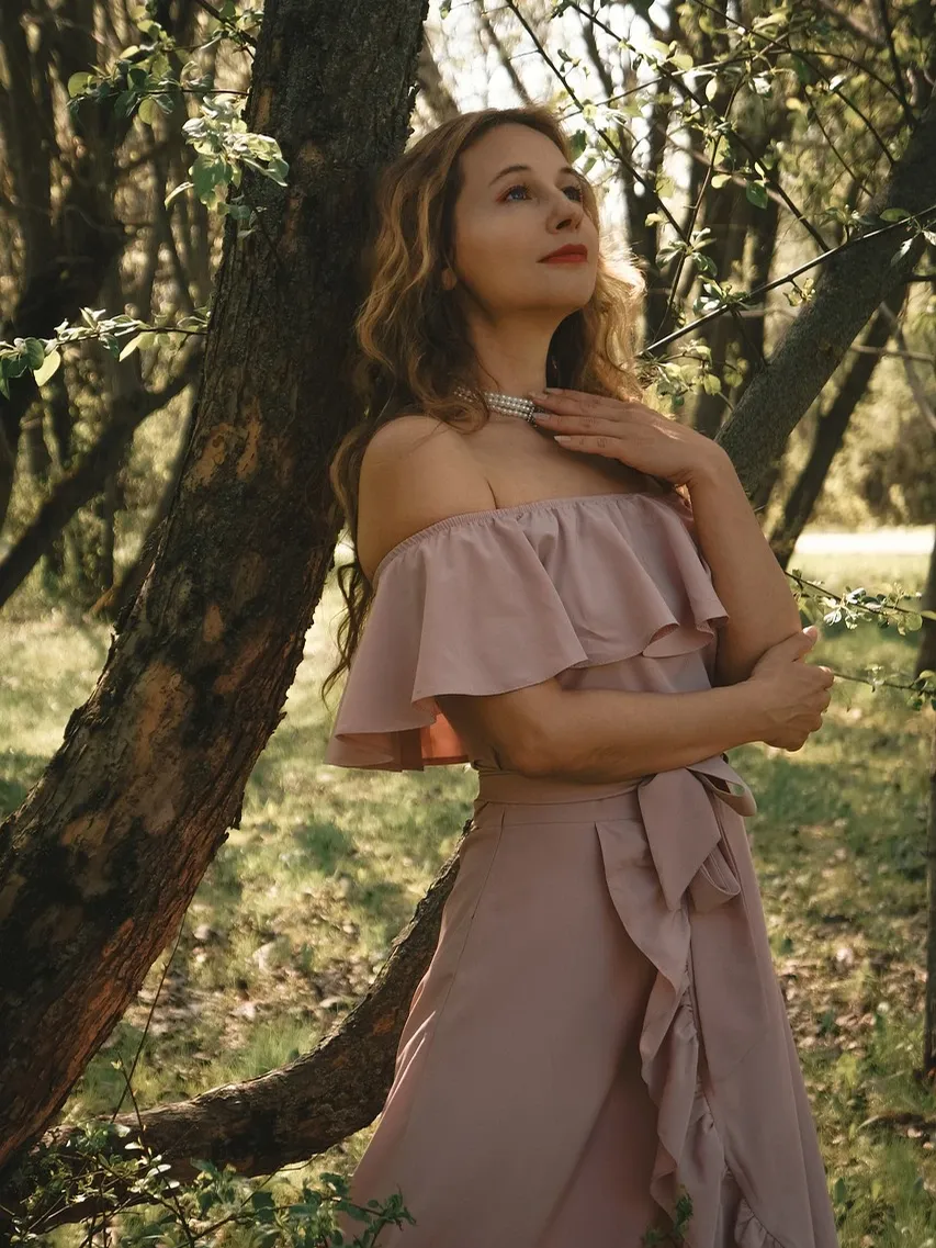 Pink Ribbon Off-Shoulder Dress