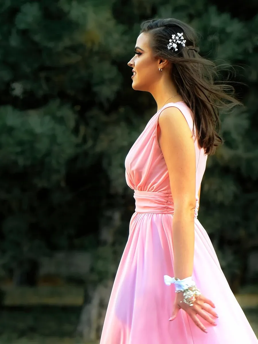Pink Ribbon Off-Shoulder Dress