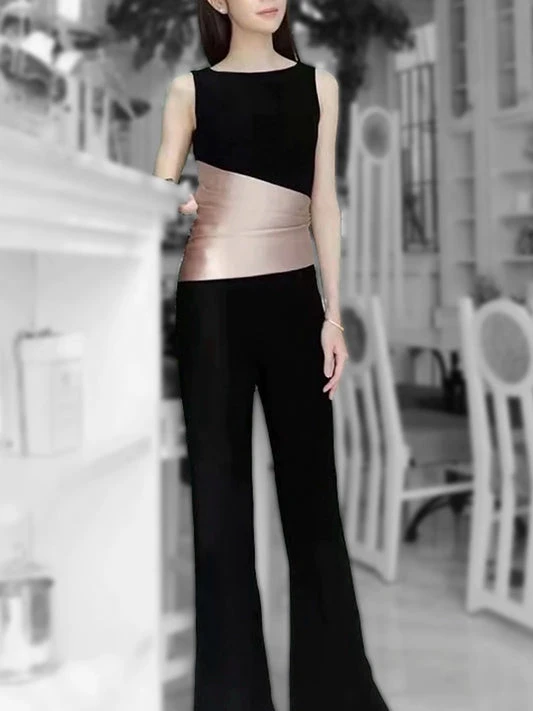 Black Jumpsuit with Waist Wrap