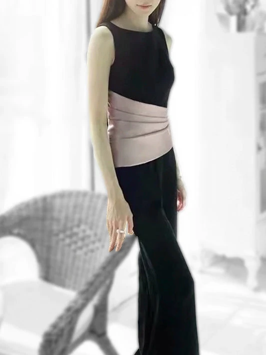 Black Jumpsuit with Waist Wrap