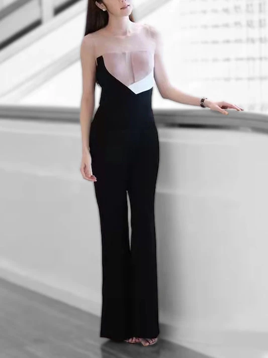 Pink Mesh Jumpsuit